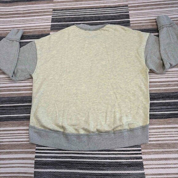 Free People Movement Start Up Pullover Oversized Relaxed Fit Yellow Gray Size M - Picture 7 of 16